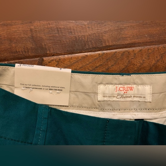 J. Crew Chino City Fit Teal 5” Inseam Shorts NWT - SZ 6 - Picture 5 of 7